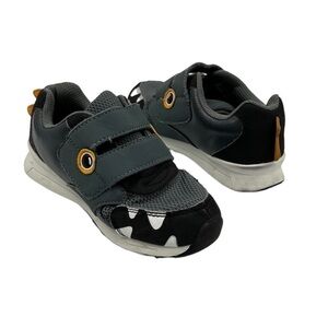 Cat & Jack Gray Shark Hook And Loop Sneakers Size 12 Toddler Boy's